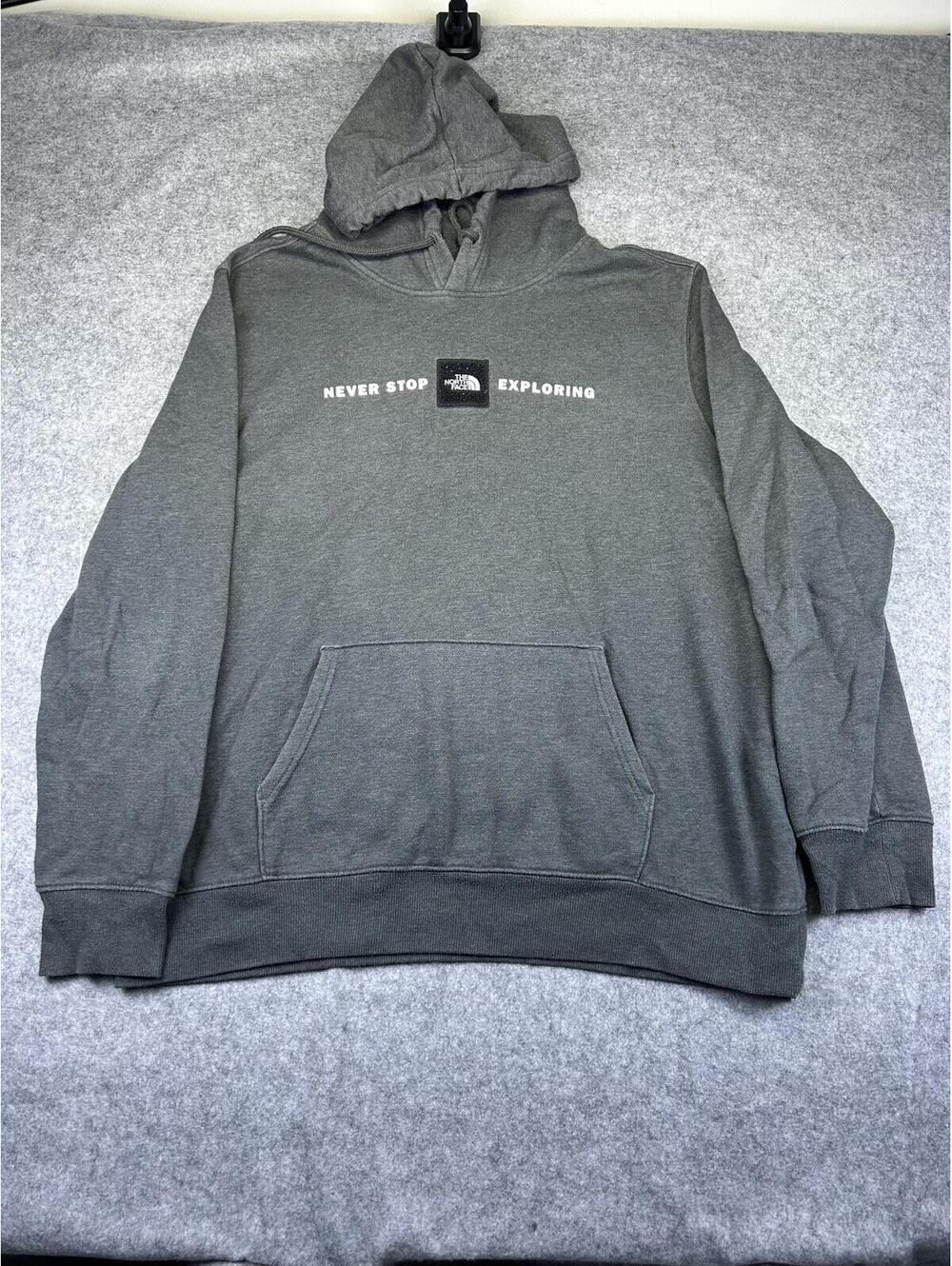 North Face Sweatshirt Hoodie Embroidered Center Patch Men's Size XL Center Hit